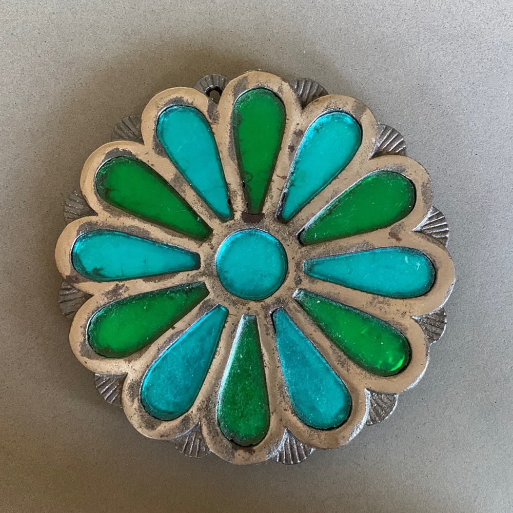 Vintage Counterpoint Stained Glass Trivet/Suncatcher